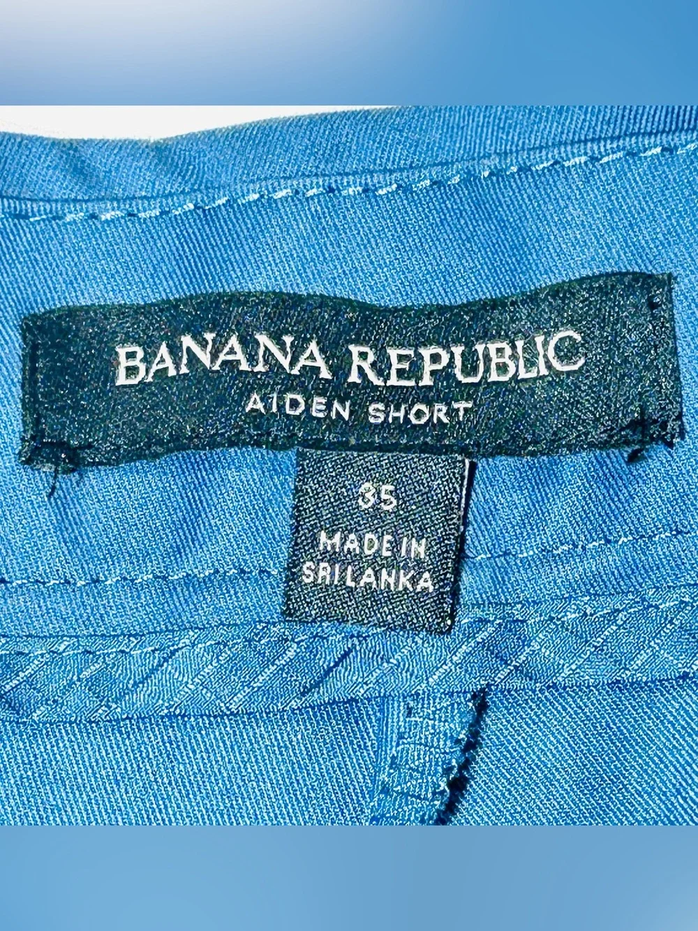 Banana Republic Aiden Golf Shorts Men’s 35 Blue Stretch Performance Flat Front